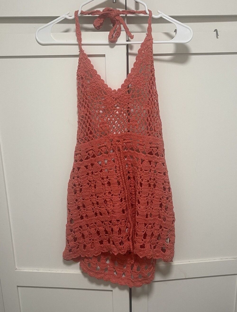 NWT  $128 Free People Bayside Crochet Radiant Watermelon Tunic Size M - Picture 2 of 5